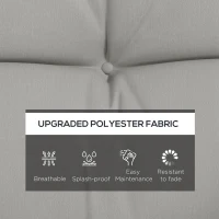 Outsunny Back and Seat Cushion Replacement with 2 Pillows, Patio Chair Cushions Set with Ties, Light Grey(m-4)