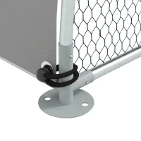 PawHut Galvanised Outdoor Chicken Coop with Cover, for 4-6 Chickens, Hens, Ducks, Rabbits, 3 x 1.9 x 2.2m - Silver Tone(m-9)