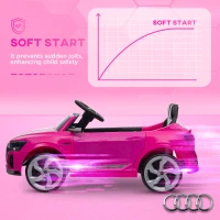 AIYAPLAY Audi Q8 e-tron Sportback Licensed 12V Ride on Car w/ Remote, 4 Spring Suspension Wheels, Headlights, Music, Horn - Pink(m-7)