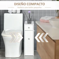 HOMCOM Mueble Auxiliar de Baño Estrecho con 2 Cajones y Compartimiento Superior con Tapa para Lavabo 17x48x58 cm Blanco(m-4)
