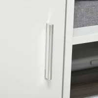 HOMCOM Druckerständer Druckertisch Bürowagen Rollwagen mit Schrank+Regale Spanlatte Weiß 60 x 50 x 65,5 cm(m-8)