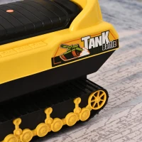 HOMCOM Sitzbagger für Kinder Spielzeugauto für 3 Jahre Kinder Rutscherauto Laufrad Panzer mit Stauraum Bälle Gelb+Schwarz, 68 x 24 x 41,5 cm(m-9)