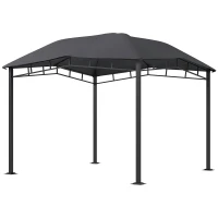 Outsunny 3x3(m) Outdoor Gazebo Garden Gazebo Pavilion Sunshade Canopy Tent with Steel Frame, Grey(m-11)