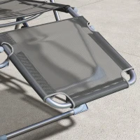 Outsunny Klappstuhl Gartenstuhl, wetterbeständig, klappbar, 63 cm x 81 cm x 108 cm, Grau + Silber(m-8)