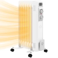 HOMCOM 1.5kW Seven Fin Oil-Filled Radiator - White(m-1)