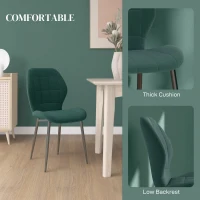 HOMCOM Set of Four Flannel Relaxed Tub Dining Chairs - Green(m-5)