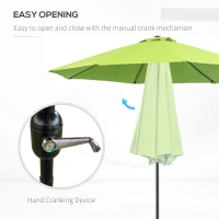 Outsunny 2.7M Garden Parasol Umbrella with Glass Fibre Ribs and Aluminium Frame, Tilting Sun Shade Shelter Canopy, Light Green(m-4)