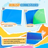 Outsunny Kids Inflatable Bouncy Castle Water Slide 6 in 1 Bounce House Jumping Castle Water Pool Gun Climbing Wall Basketball Hoop with Air Blower for Summer Playland(m-6)