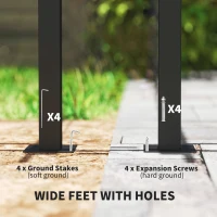 Outsunny 3 x 4m Steel Pergola, with Retractable Canopy - Khaki(m-6)