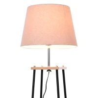 Lámpara de Pie de Madera Iluminación Interior Suave Lámpara con Estantes para Salón o Dormitorio 40x40x160cm Sin Bombilla(m-4)