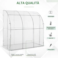 Outsunny Serra da Giardino con Copertura in PE anti UV e Porta Avvolgibile, 214x118x212 cm Bianca(m-7)