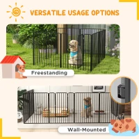 PawHut 100cm 8 Panels Heavy Duty Dog Pen, Pet Playpen for Indoors, Outdoors, Small, Medium, Large Dogs(m-6)