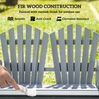 Outsunny Fir Wood Love Seats with Wheel-Shaped Armrests, Large Load-Bearing Chair, Grey(m-5)