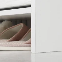 HOMCOM Schuhschrank mit 3 Kippfächern, 12 Paar Schuhe, verstellbare Einlegeböden, Natur + Weiß(m-9)