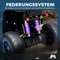 AIYAPLAY Elektroquad für Kinder, 3-6 km/h, LED-Scheinwerfer, Musik, USB, für 3-8 Jahre, Blau(m-6)