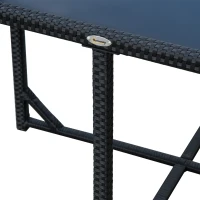 Outsunny Set Mobili da Giardino 5pz Set Tavolo da Pranzo con 4 Sedie con Cuscini Combinabili a Rettangolo, Nero, 109x109x72 cm(m-8)