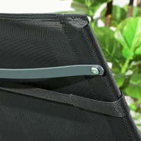 Outsunny Sedia Sdraio a Dondolo Zero-Gravity da Esterno Impermeabile con Poggiatesta, 155x61x88 cm, Nero(m-9)
