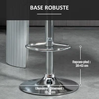 HOMCOM Lot de 2 Tabourets de Bar Design Contemporain Hauteur d'assise réglable 59-81 cm pivotant 360° Lin Noir(m-7)