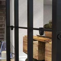 Outsunny Legnaia da Esterno in Metallo con Tetto in Policarbonato, Capacità 2100kg, 185x67x185, Nero(m-7)