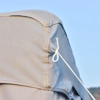 Outsunny Gazebo da Giardino 3x3 m con Zanzariera, Struttura in Metallo e Copertura in Poliestere, Grigio(m-9)