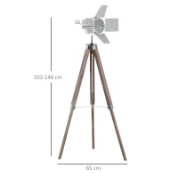 HOMCOM Stehleuchte Stehlampe Leselampe Standleuchte höhenverstellbar DreiBein E14 L65 x B65 cm(m-3)