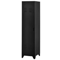 HOMCOM Armoire de Rangement compacte en métal casier style industriel avec 3 étagères, 1 tringle 43L x 50l x 180H cm(m-1)