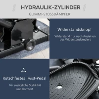 HOMCOM Mini Stepper Sidestepper Fitness Heimtrainer inkl. Trainingsbänder schwarz(m-6)