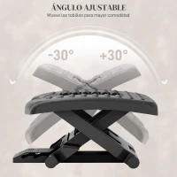 HOMCOM Reposapiés con Altura y Ángulo Ajustable Reposa Pies con Superficie de Masaje y Almohadillas Antideslizantes Negro(m-5)