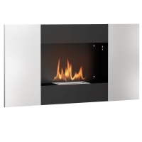 HOMCOM Camino a Bioetanolo 0.9L da Parete in Acciaio Inox, 100x15x54 cm, Nero e Argento