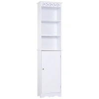 HOMCOM Armario de Baño Gabinete Consola Mueble Aparador Organizador de Almacenaje Multiusos de Cocina Comedor Salón Estantes Ajustables con Puertas 40x23x60cm(m-1)