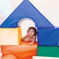 HOMCOM 11 Piece Climb and Crawl Activity Play Set Soft Foam Blocks Building Set for Baby Toddler Preschooler Indoor Play Equipment Learning Toys Multicolor(m-8)