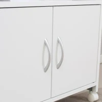 Vinsetto Armario para Impresora con Ruedas Cajón 2 Puertas y Estante para Salón Oficina Estudio 60x39x80 cm Blanco(m-7)