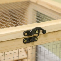 PawHut Wooden Hamster Cage with Sliding Tray, 2 Tiers Gerbil Cage Mice Rodent Small Animal Hutch with Run Area, Openable Roofs, Ramp, Seesaw, Running Wheel, 78 x 41.5 x 60 - Natural(m-8)