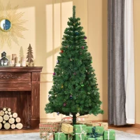 HOMCOM Árbol de Navidad Artificial 180 cm con 624 Ramas Adornos Piñas Decoración Navideña para Interiores Verde(m-2)