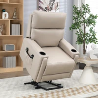 HOMCOM Electric Riser and Recliner Chair, with Massage and Heat - Beige(m-2)