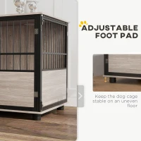 PawHut 80cm Furniture Style Dog Crate Dog Cage End Table Indoor with 3 Doors Soft Washable Cushion, for Medium Sized Dogs(m-9)