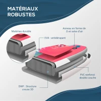 Outsunny Planche de stand up paddle gonflable, pagaie en aluminium réglable, planche antidérapante avec accessoires et sac de transport, dim. 320L x 76l x 15H cm, bleu et blanc(m-5)