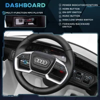 HOMCOM 12V Kids Electric Ride-On Car, with Remote Control, Lights, Music, Horn - White(m-6)