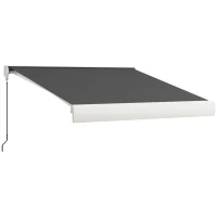 Outsunny 2.5 x 3m Electric Cassette Awning, with Remote - Grey(m-1)
