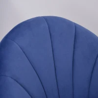 HOMCOM Lot de 2 chaises Velours Bleu Pieds métal Noir dim. 52L x 54l x 79H cm(m-9)