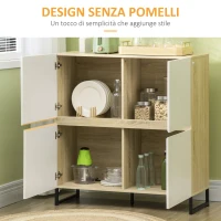 HOMCOM Credenza moderna multiuso con 4 ante quadrate in legno, 100x41.5x107cm, Bianco(m-5)