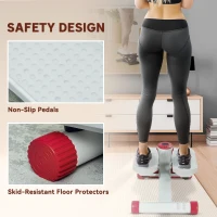 SPORTNOW Mini Stepper Machine, with LCD Monitor, Non-Slip Pedals, Grey(m-6)