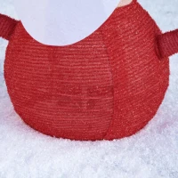 Outsunny Papá Noel de Tela con Luces LED Figura Decorativa Luminosa de Navidad con Botón de Interruptor para Interior y Exterior Ø30x51 cm Negro Blanco y Rojo(m-9)