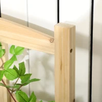 Outsunny Jardinera de Madera con Enrejado Arriate de Jardín para Trepadoras Cultivos Verduras Flores 110x116x120 cm Natural(m-7)