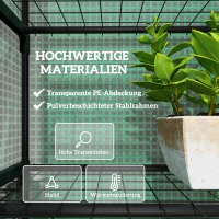 Outsunny Mini-szklarnia na kwiaty lub warzywa, stal, tworzywo sztuczne, 69 dł. x 49 szer. x 193 wys. cm, Zielona(m-4)