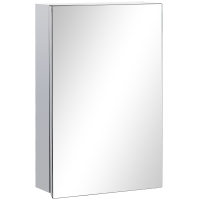 kleankin Armario de Baño con Espejo Armario de Pared con 3 Estantes de Almacenamiento para Ducha Aseo 39x12x60 cm Plata