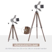 HOMCOM Stehleuchte Stehlampe Leselampe Standleuchte höhenverstellbar DreiBein E14 L65 x B65 cm(m-4)