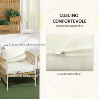 Outsunny Set da Giardino Stile Boho in Rattan con 2 Sedie con Cuscini e Tavolino Rotondo, Giallo(m-5)