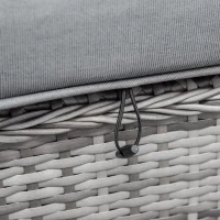 Outsunny 6 Pieces Outdoor PE Rattan Wicker Sofa Set with 10cm Thick Padded Cushionsand Half Round Patio Conversation Furniture Set with Angled Corner Designand Ottomansand and Back Pillows, Grey(m-9)