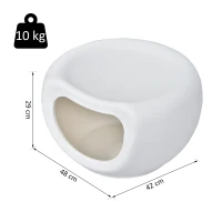 PawHut Maison pour chat panier chat lit chat design contemporain Doonut dim. 48L x 42l x 29H cm polypropylène blanc(m-3)